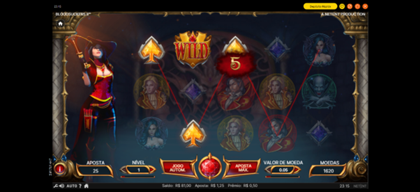 Blood Suckers 2 - Combina&ccedil;&atilde;o vencedora com s&iacute;mbolo Wild. 
